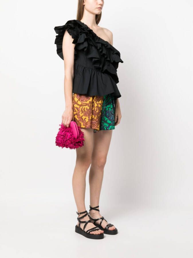 Themoirè Gea rieten clutch Roze
