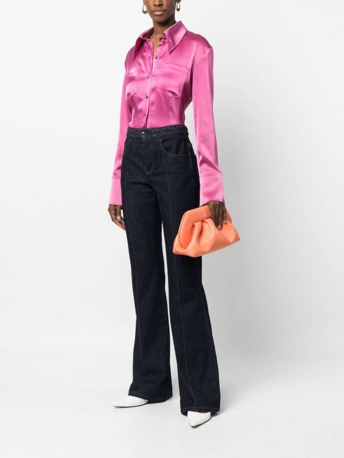 Themoirè Tia clutch van imitatieleer Oranje