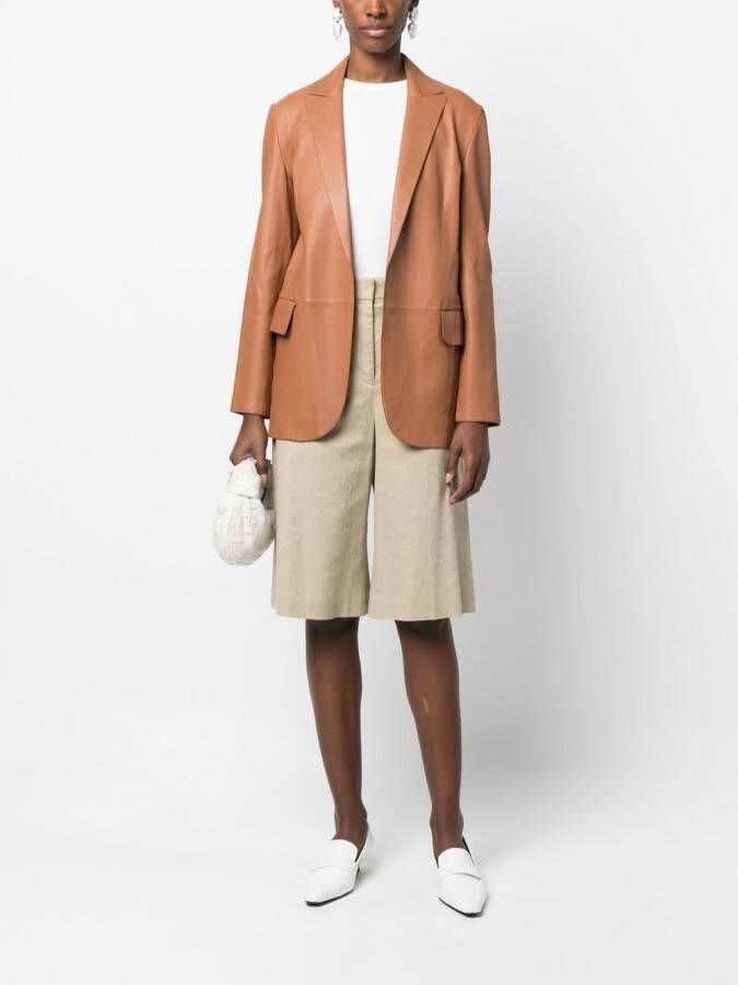 Theory Blazer met open voorkant Bruin