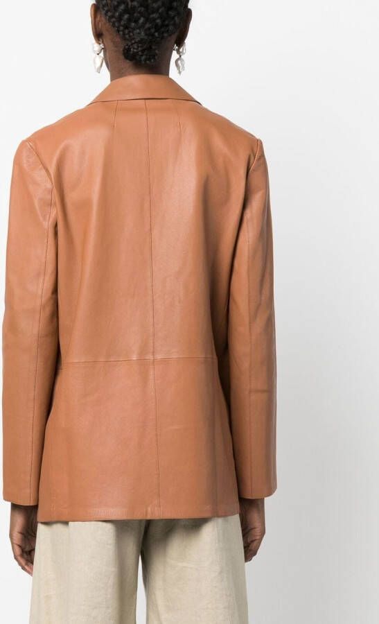 Theory Blazer met open voorkant Bruin