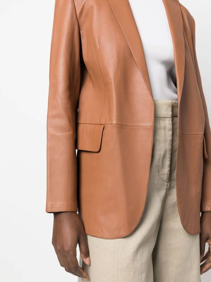 Theory Blazer met open voorkant Bruin