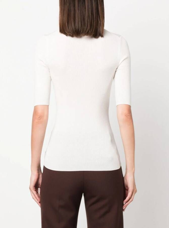 Theory Geribbelde coltrui Beige