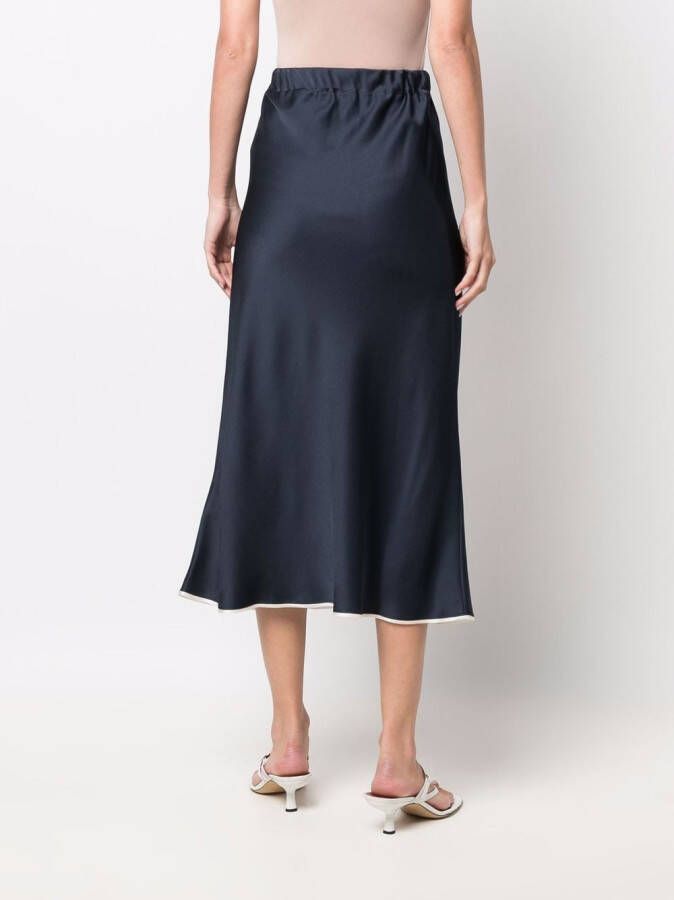 There Was One Flared midi-rok Blauw