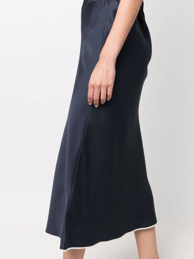 There Was One Flared midi-rok Blauw