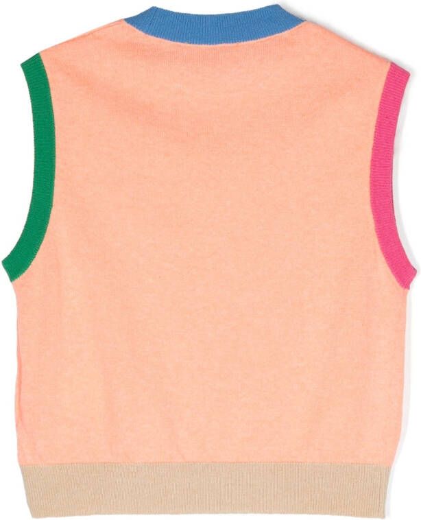 There Was One Kids Top met colourblocking Oranje