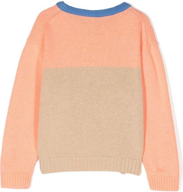There Was One Kids Sweater met colourblocking Beige