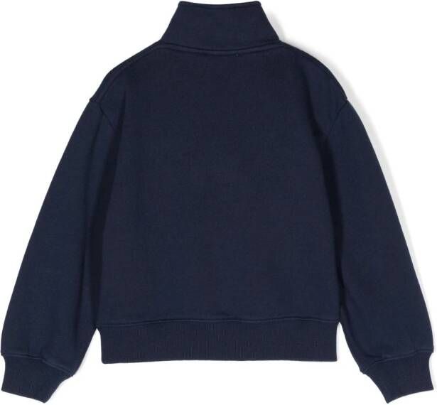 There Was One Kids Sweater met halve rits Blauw