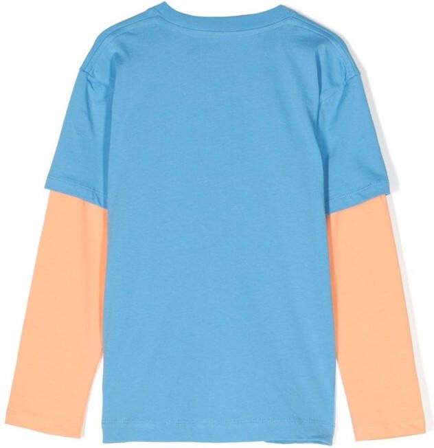 There Was One Kids T-shirt met colourblocking Blauw