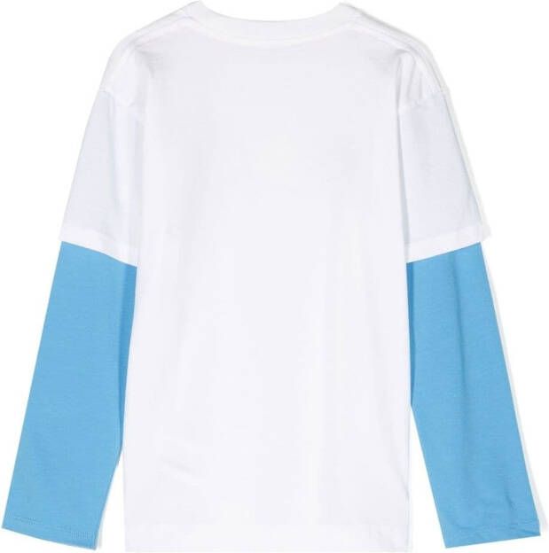There Was One Kids T-shirt met colourblocking Wit