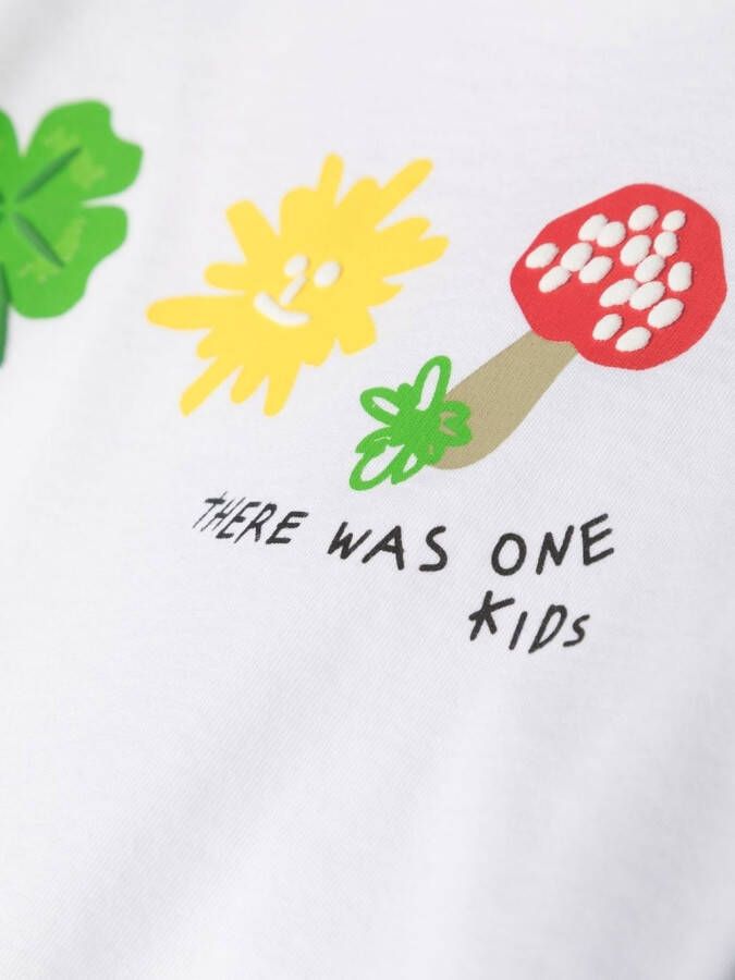 There Was One Kids T-shirt met colourblocking Wit