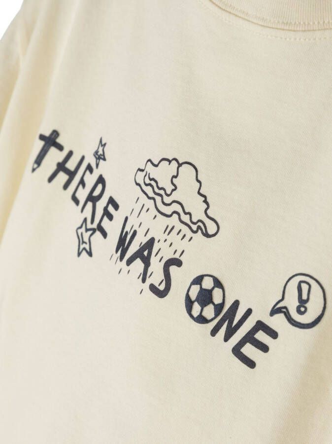 There Was One Kids T-shirt met logoprint Beige