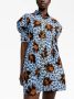 There Was One x Lisa Folawiyo geplooide mini-jurk Blauw - Thumbnail 2