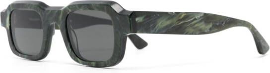Thierry Lasry Zonnebril met rechthoekig montuur Groen