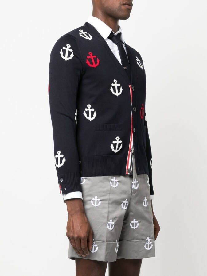 Thom Browne Vest met ankerprint Blauw