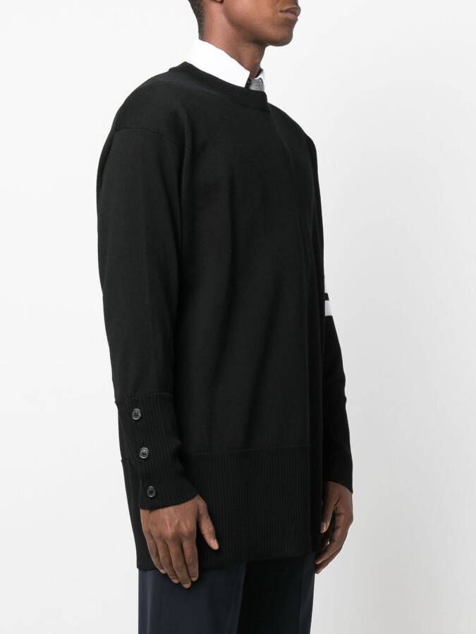 Thom Browne 4-Bar fijngebreide trui Zwart