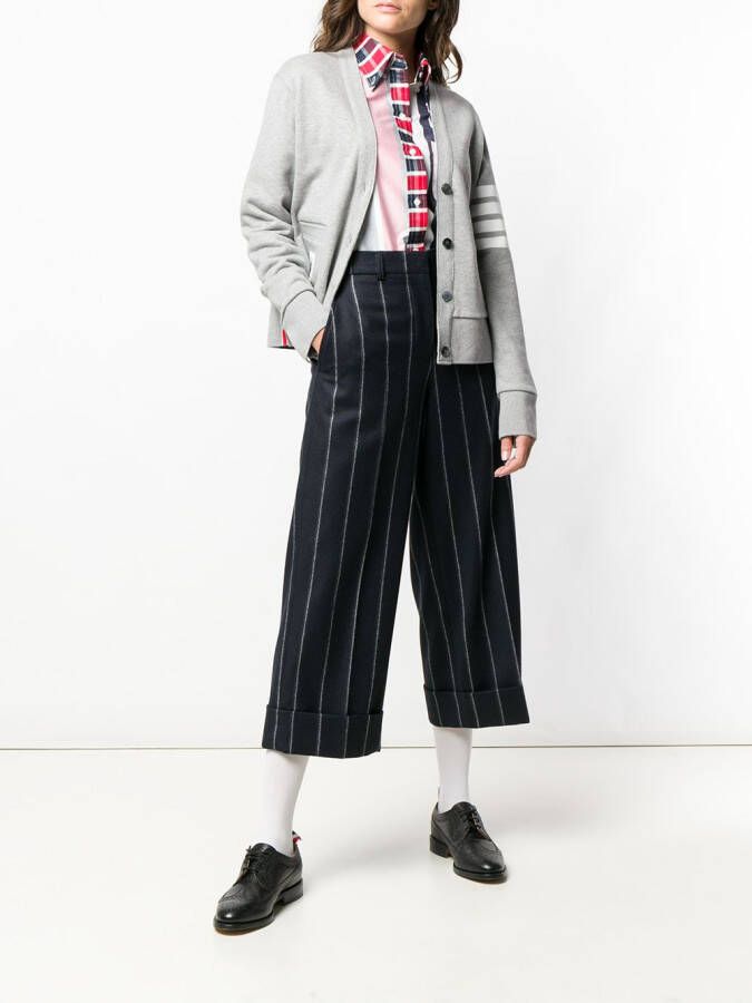 Thom Browne 4-Bar Looopback Jersey vest Grijs