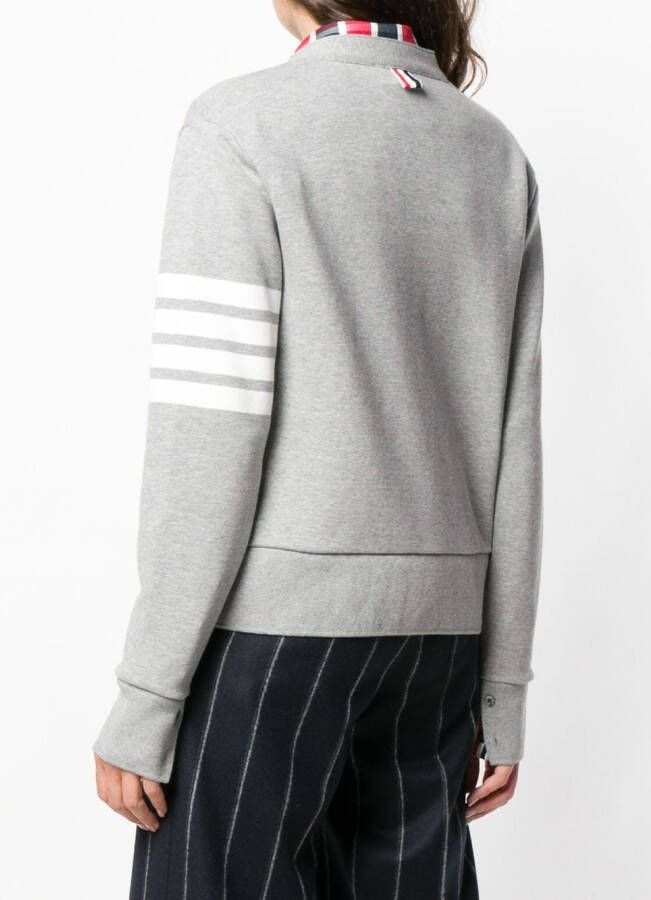 Thom Browne 4-Bar Looopback Jersey vest Grijs