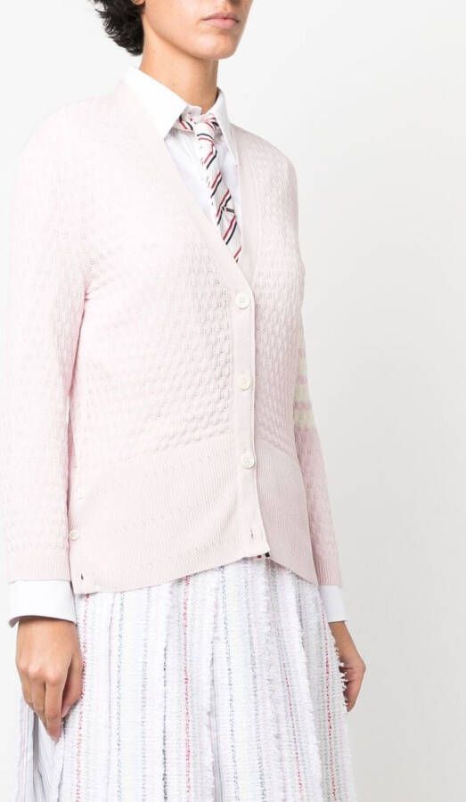 Thom Browne Vest met vier strepen Roze