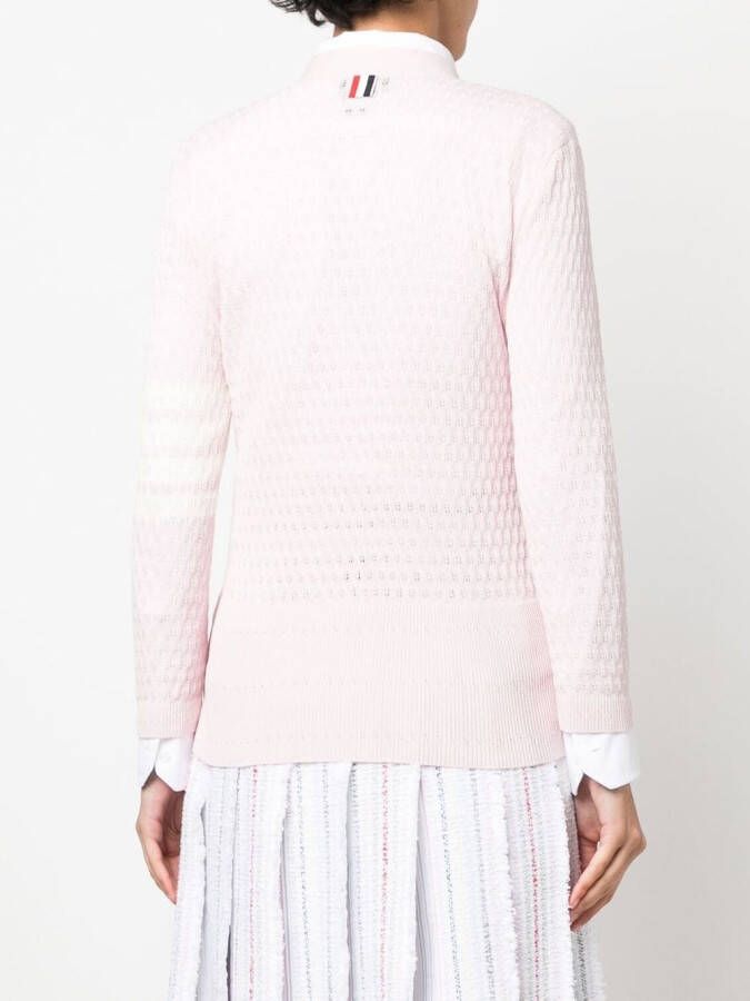 Thom Browne Vest met vier strepen Roze