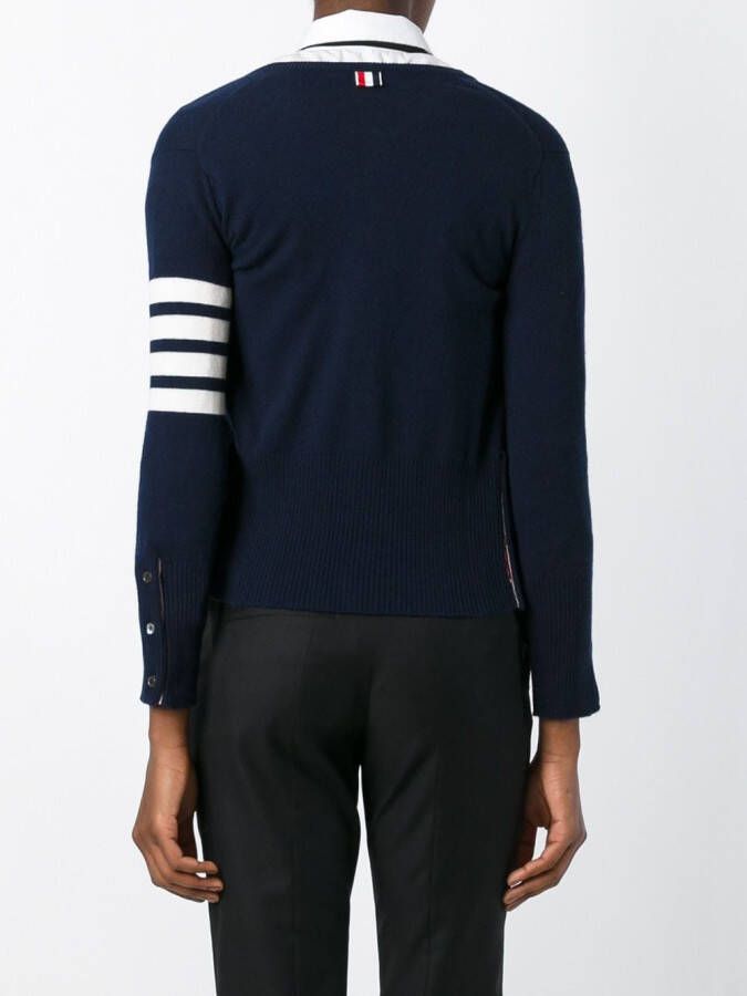 Thom Browne 4-bar stripe cardigan Blauw