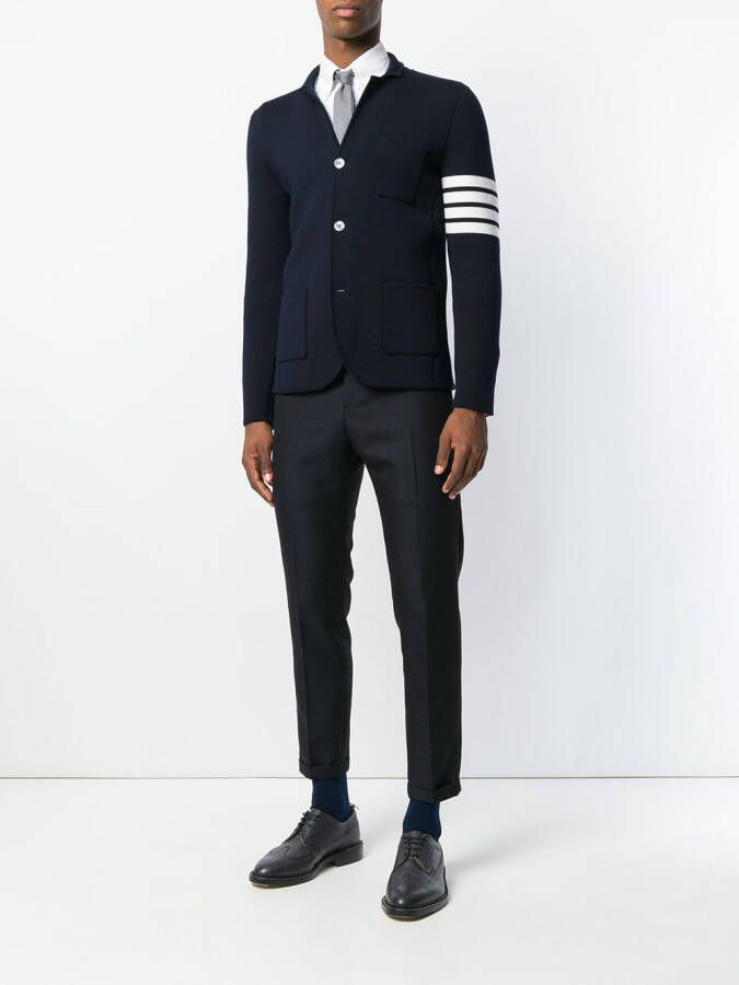 Thom Browne 4-Bar Stripe Fine Merino Wool Sport Coat Blauw