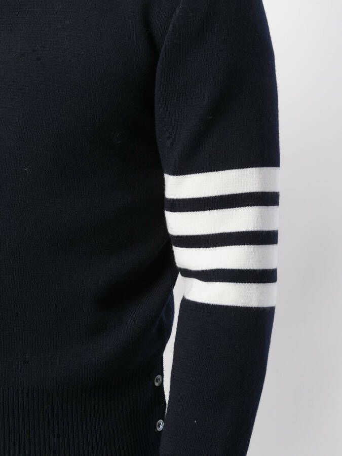 Thom Browne 4-Bar Stripe Milano Stitch Merino Pullover Blauw