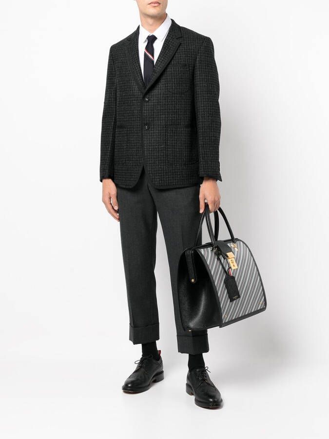 Thom Browne Aktetas met diagonale streep Blauw