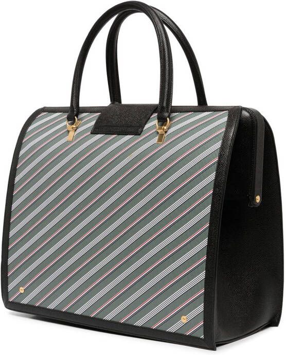 Thom Browne Aktetas met diagonale streep Blauw