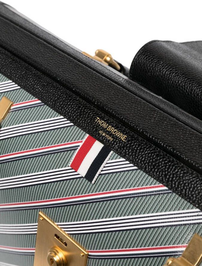 Thom Browne Aktetas met diagonale streep Blauw