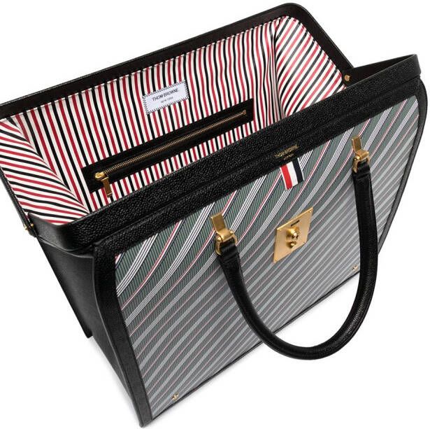 Thom Browne Aktetas met diagonale streep Blauw
