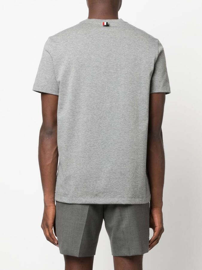 Thom Browne Anchor-embroidered cotton T-shirt Grijs