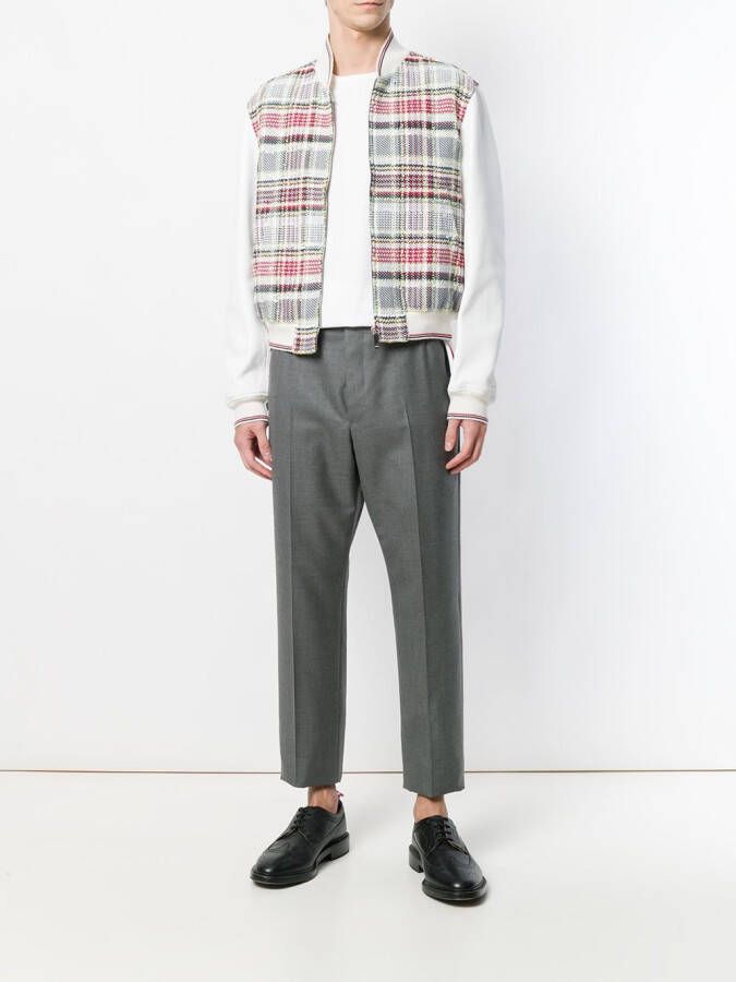 Thom Browne backstrap cropped getailleerde broek Grijs