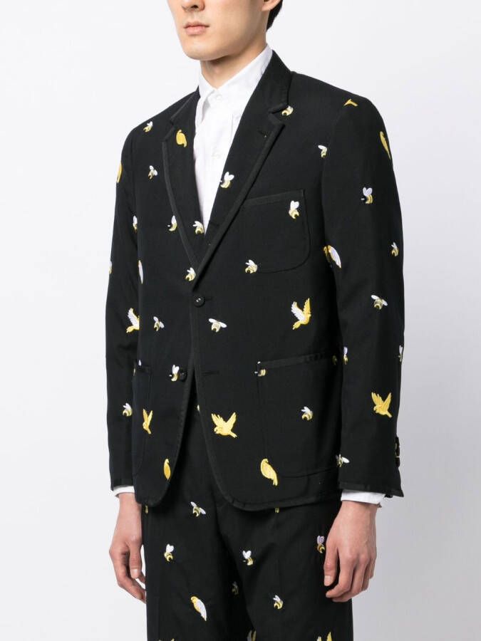 Thom Browne Blazer met borduurwerk Zwart