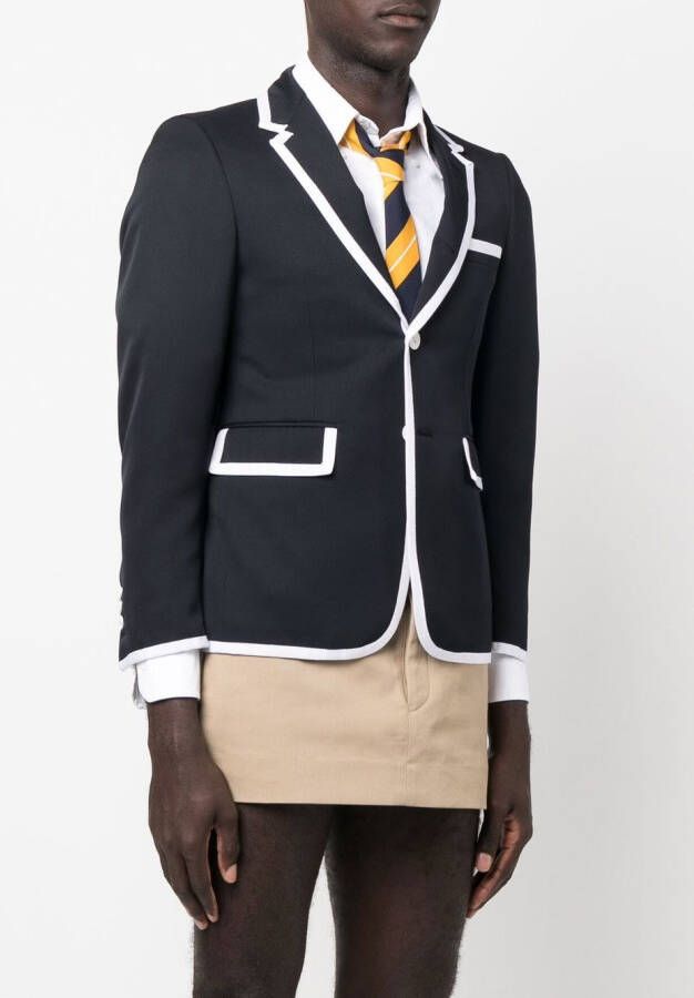 Thom Browne Blazer met contrasterende afwerking Blauw