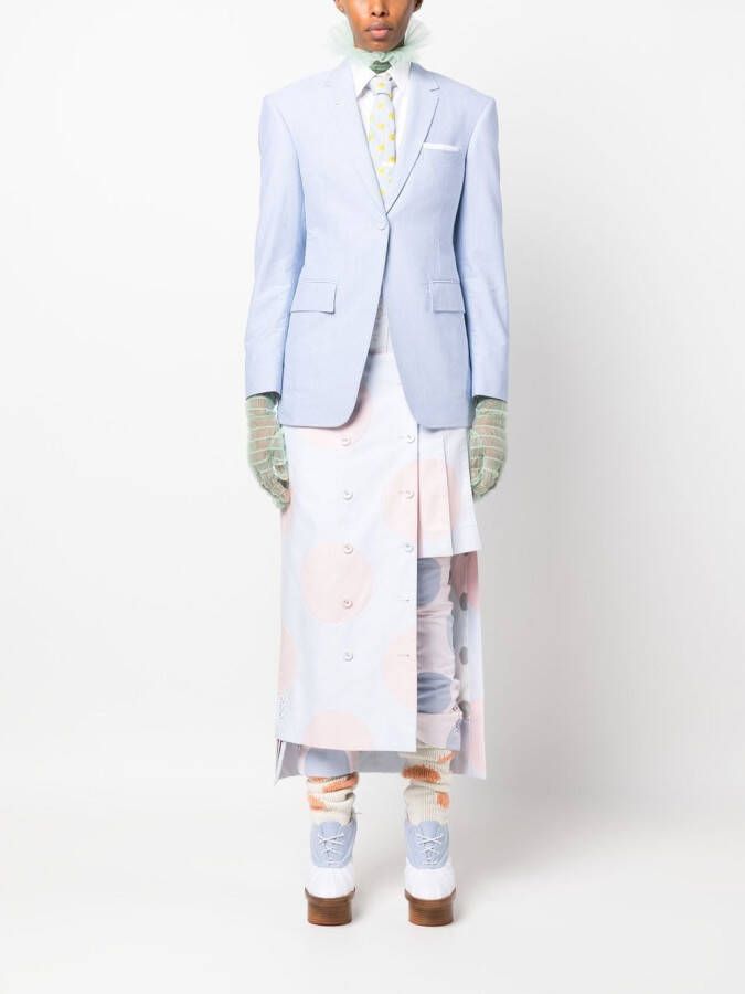 Thom Browne Blazer met enkele rij knopen Blauw