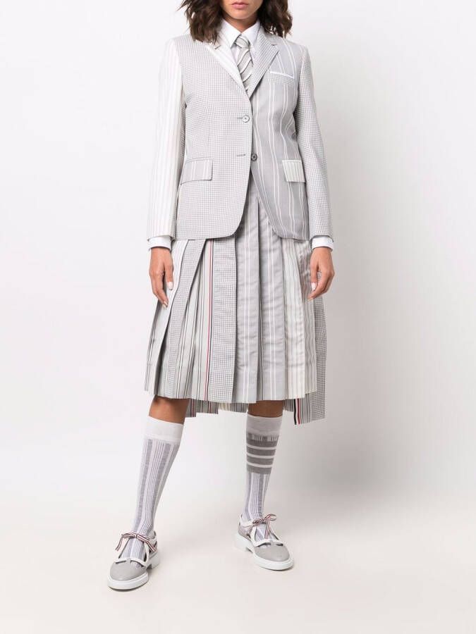 Thom Browne Blazer met gemixt patroon Grijs