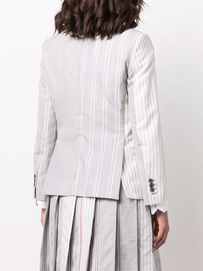 Thom Browne Blazer met gemixt patroon Grijs