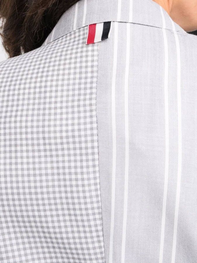 Thom Browne Blazer met gemixt patroon Grijs