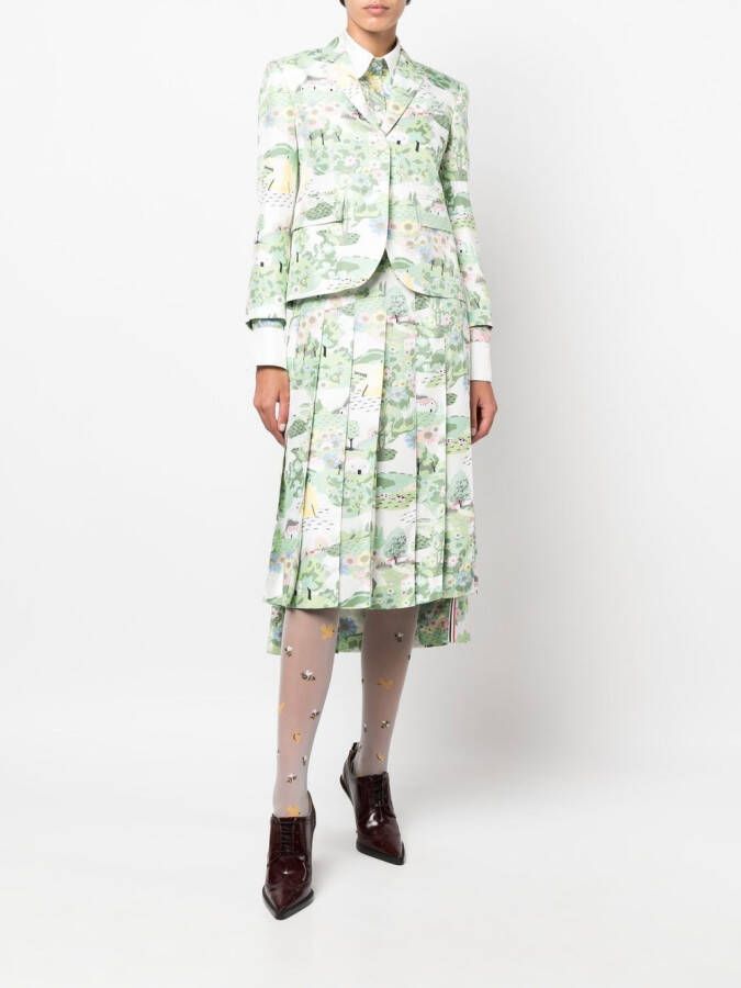 Thom Browne Blouse met bloemenprint Groen