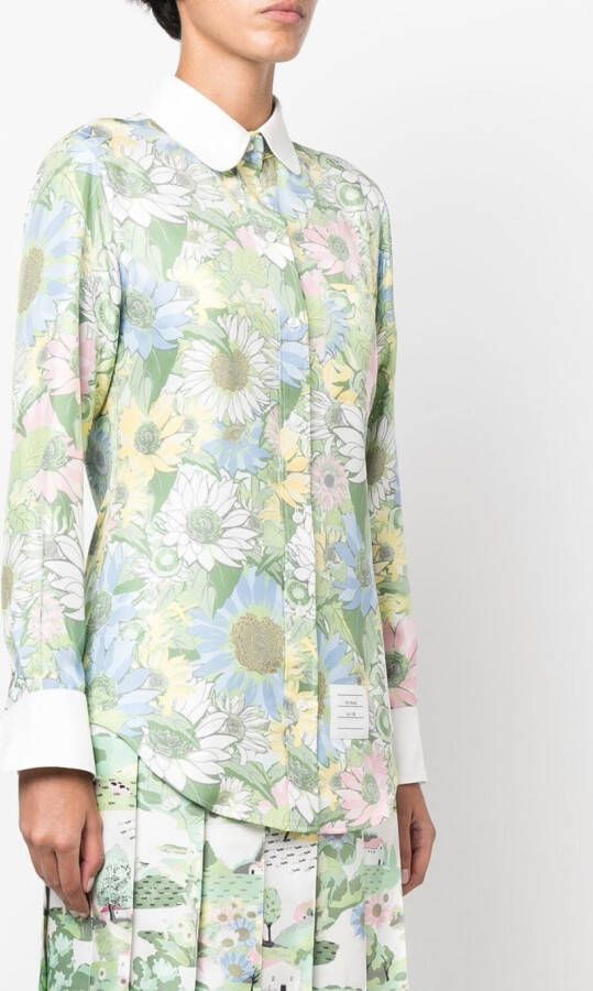 Thom Browne Blouse met bloemenprint Groen