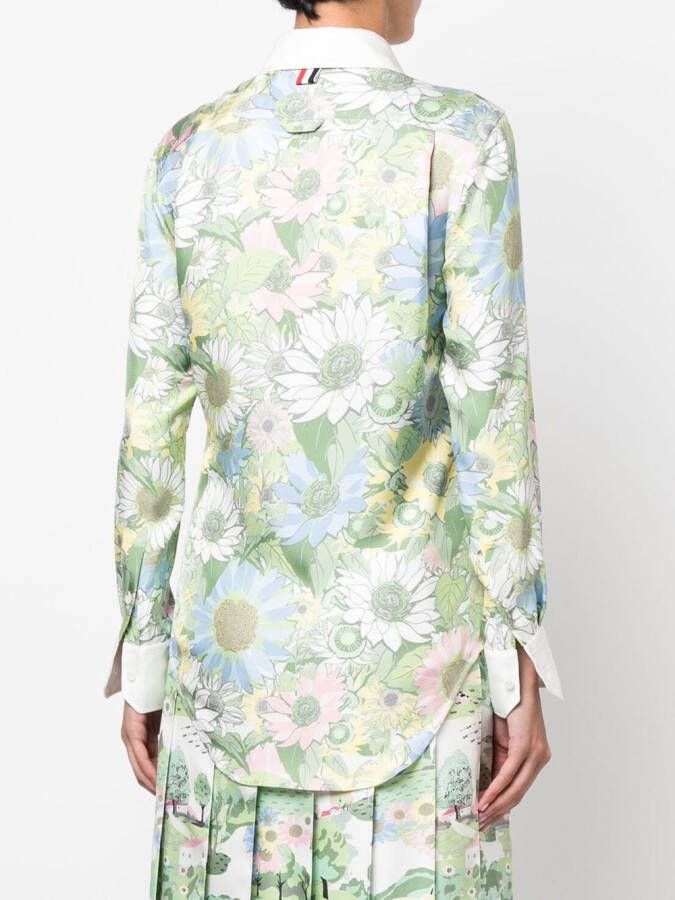 Thom Browne Blouse met bloemenprint Groen