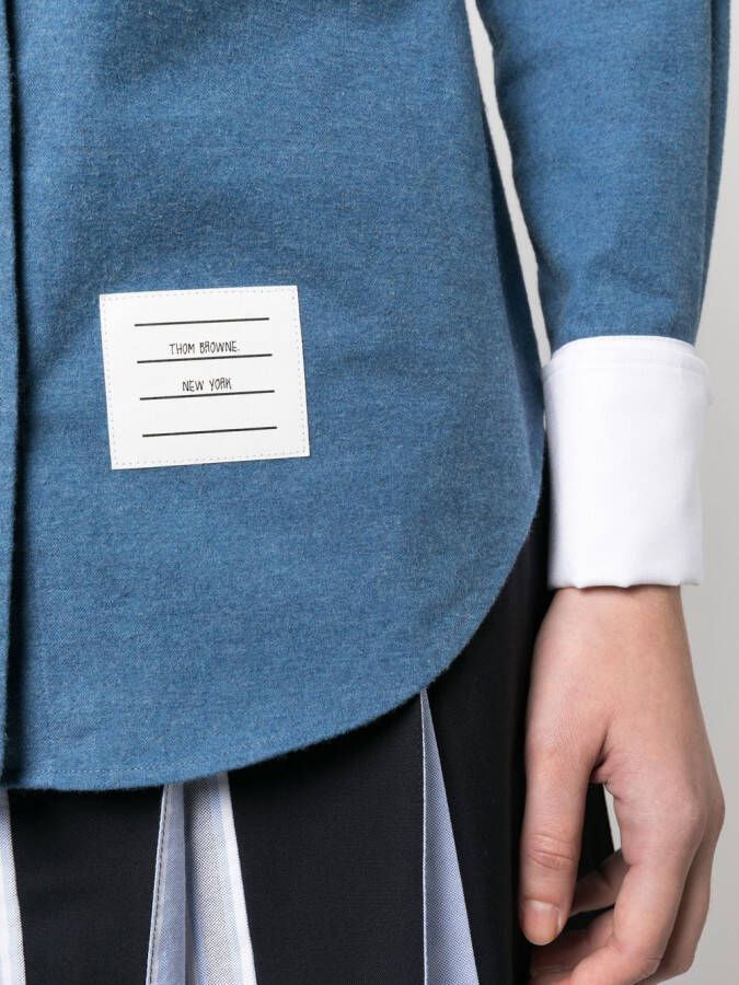 Thom Browne Blouse met logopatch Blauw