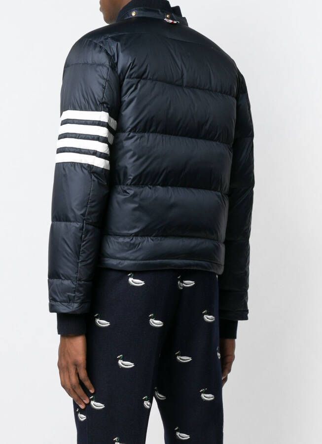 Thom Browne Bomberjack met 4 strepen Blauw