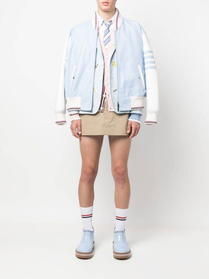 Thom Browne Bomberjack met vier strepen Blauw