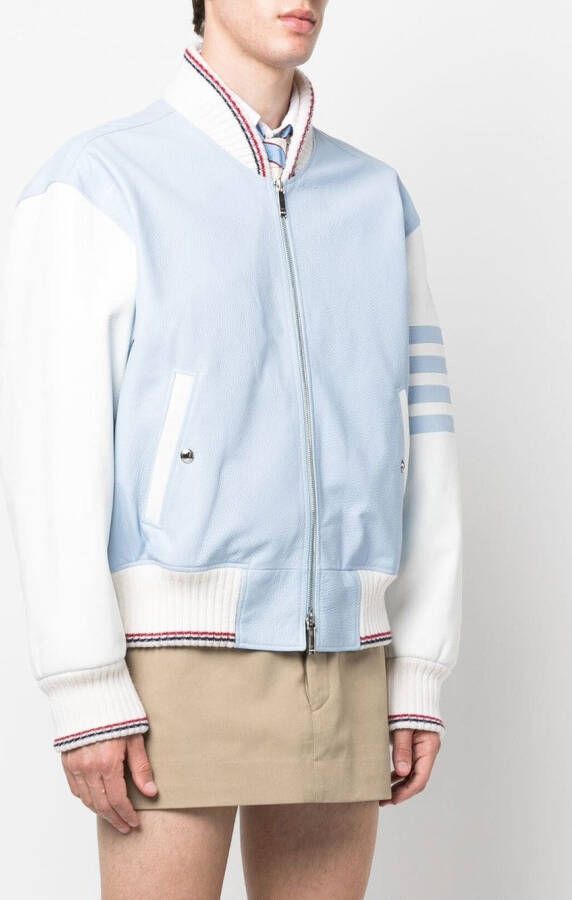 Thom Browne Bomberjack met vier strepen Blauw