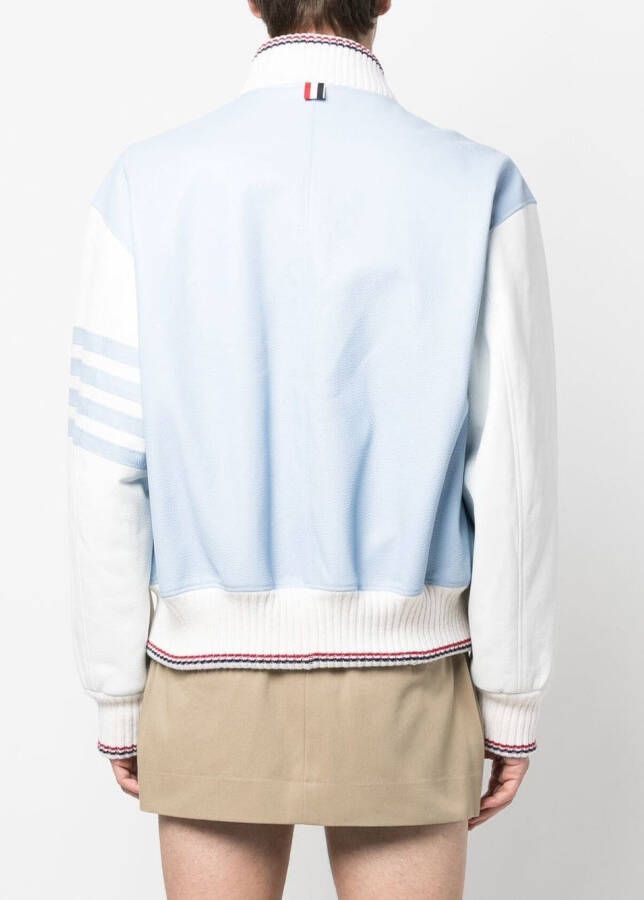 Thom Browne Bomberjack met vier strepen Blauw