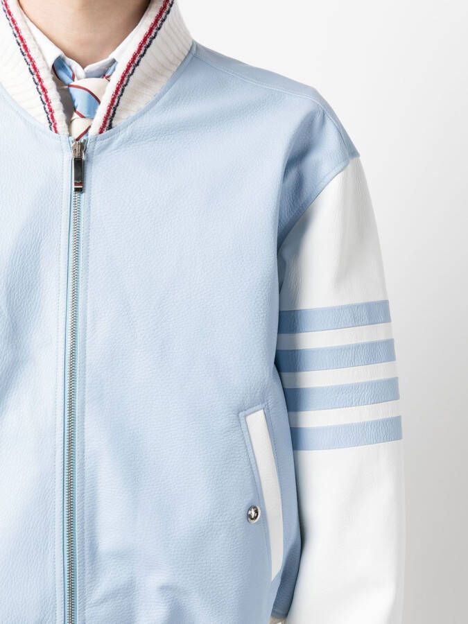 Thom Browne Bomberjack met vier strepen Blauw