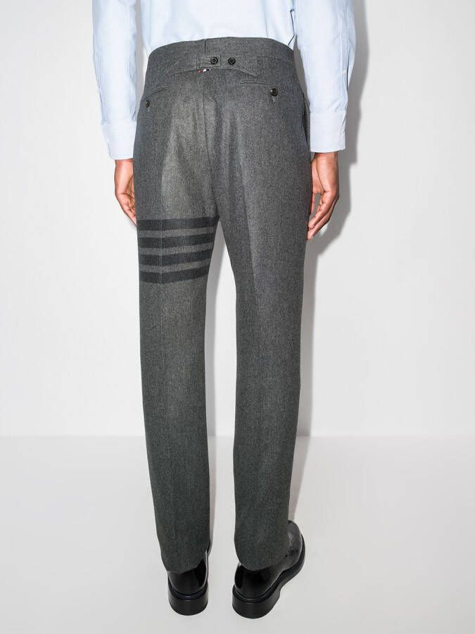 Thom Browne Broek met vier strepen Grijs