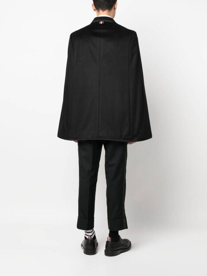 Thom Browne Cape met afwerking Zwart