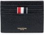 Thom Browne Card Holder With Note Compart t In Black Pebble Grain Zwart - Thumbnail 2